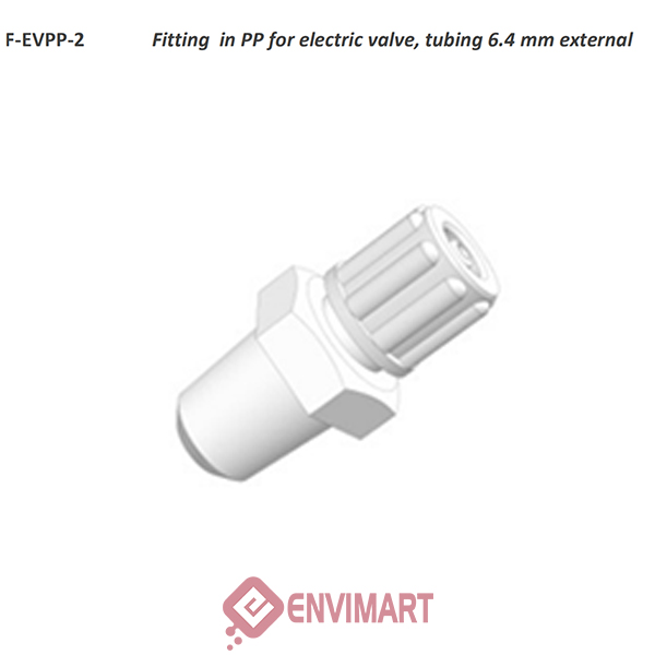 Spare-part for UV300 - Model: Fitting in PP for electric valve, tubing 6.4 mm external