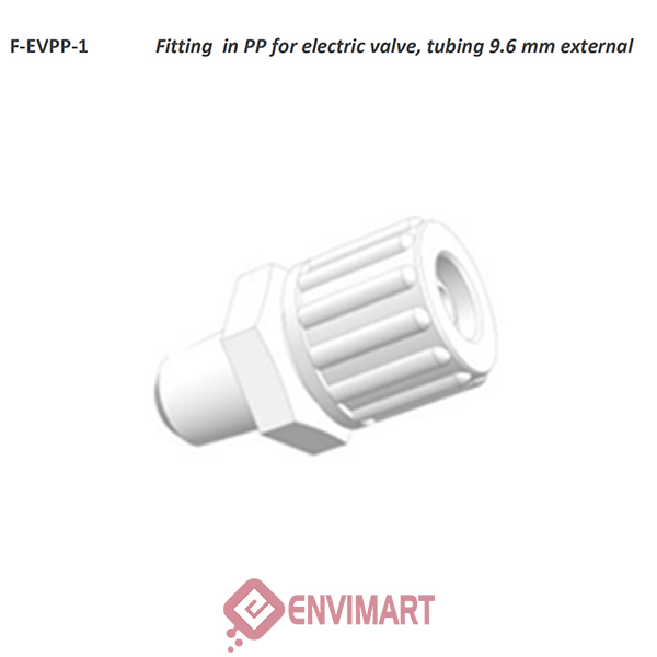 Spare-part for UV300 - Model: Fitting in PP for electric valve, tubing 9.6 mm external