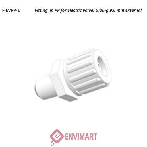 [F-EVPP-1] Spare-part for UV300 - Model: Fitting in PP for electric valve, tubing 9.6 mm external