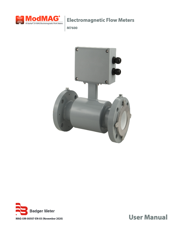  ModMAG M7600 Manual_Badger Meter Electromagnetic Flow Meter_M-Series