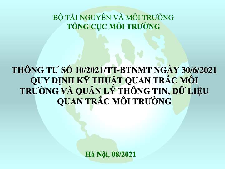 Hội thảo phổ biến Thông tư 10/2021/TT-BTNMT - Quy định hoạt động quan trắc môi trường tự động