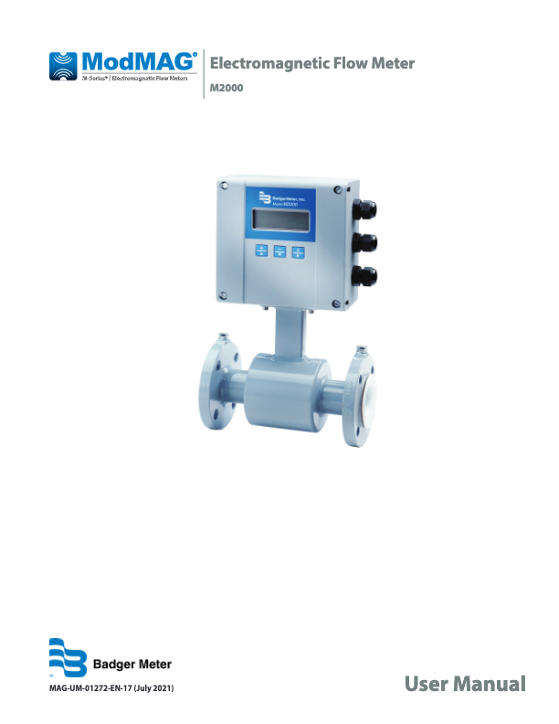  ModMAG M2000 Manual_Badger Meter Electromagnetic Flow Meter_M-Series