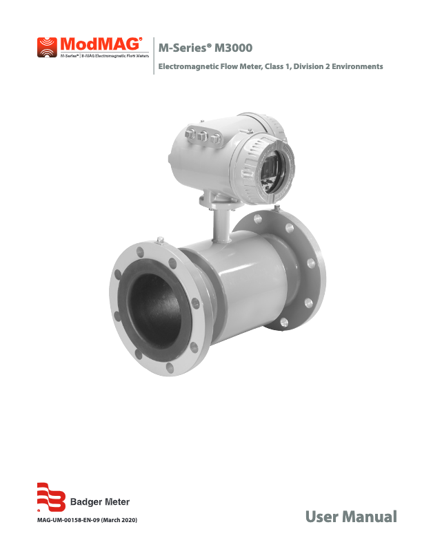  ModMAG M3000 Manual_Badger Meter Electromagnetic Flow Meter_M-Series