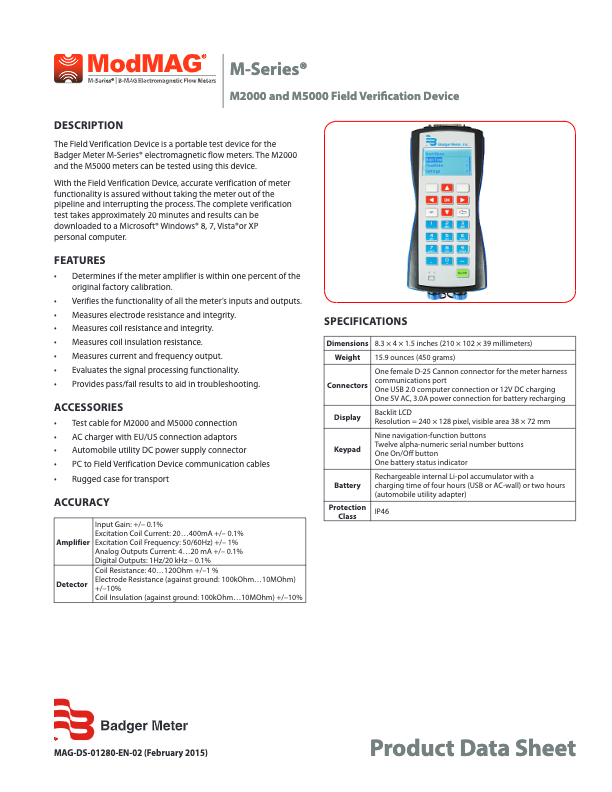  ModMAG M5000 Manual_Badger Meter Electromagnetic Flow Meter_M-Series