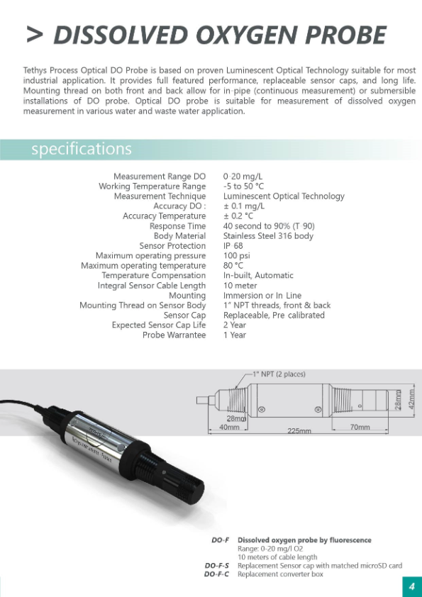 Tethys DO sensor Catalog