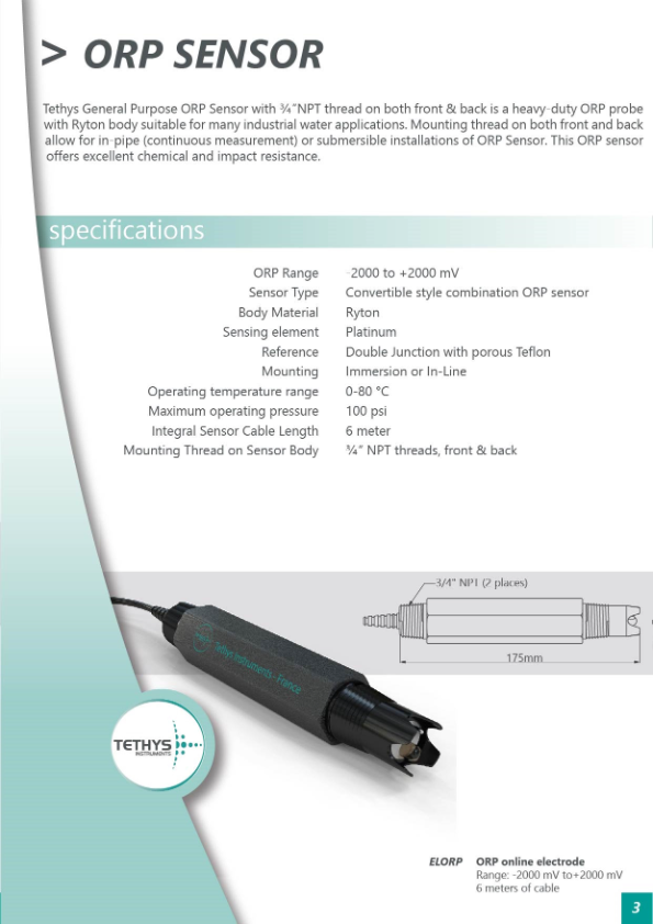 Tethys ORP sensor Catalog