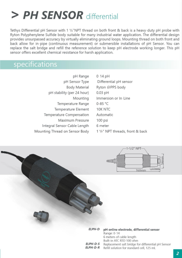 Tethys pH sensor difference Catalog