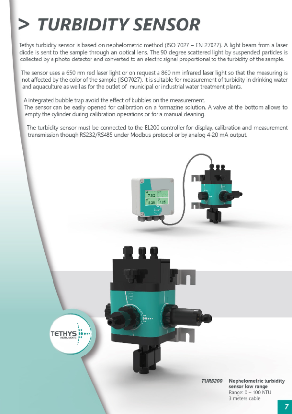 Tethys Turb flow-cell sensor Catalog