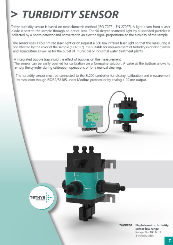 Tethys Turbidity flow-cell sensor Catalog