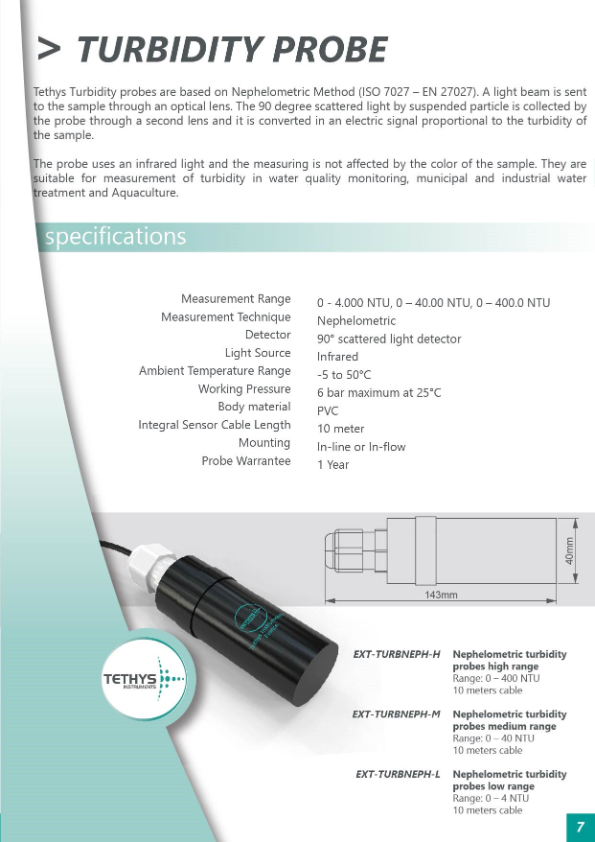 Tethys Turb probe Catalog